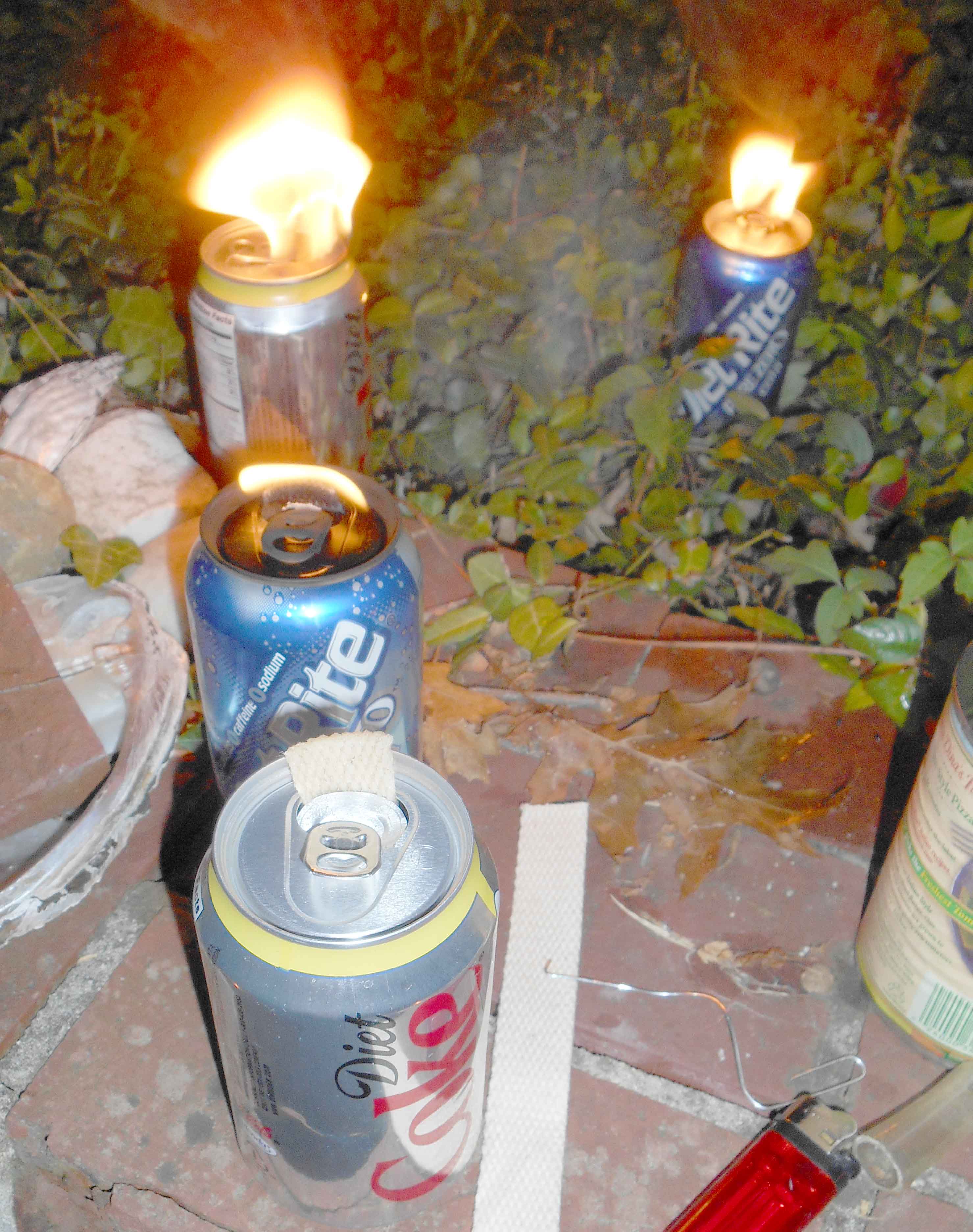 Soda Can Tiki Torch